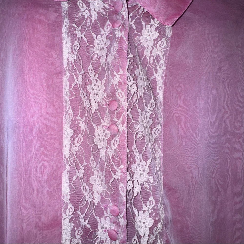 Vintage Y2K Victoria’s Secret gold label Sheer Lace Blouse Whimsigoth Coquette - Picture 7 of 9